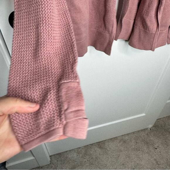 Lululemon Still Movement Wrap Sweater Heathered Quicksand Pink Cotton Size 4 - Picture 4 of 8